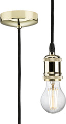 Knightsbridge MLA 8271LPB 1.8m E27 Vintage Pendant Set - Polished Brass