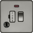 Knightsbridge MLA Screwless SF6300FBN 13A Switched Fused Spur with Neon and Flex Outlet - Black Nickel