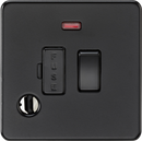 Knightsbridge MLA Screwless SF6300FMBB 13A Switched Fused Spur with Neon and Flex Outlet - Matt Black