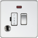 Knightsbridge MLA Screwless SF6300FPC 13A Switched Fused Spur with Neon and Flex Outlet - Polished Chrome
