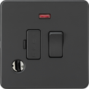 Knightsbridge MLA Screwless SF6300FAT 13A Switched Fused Spur with Neon and Flex Outlet - Anthracite