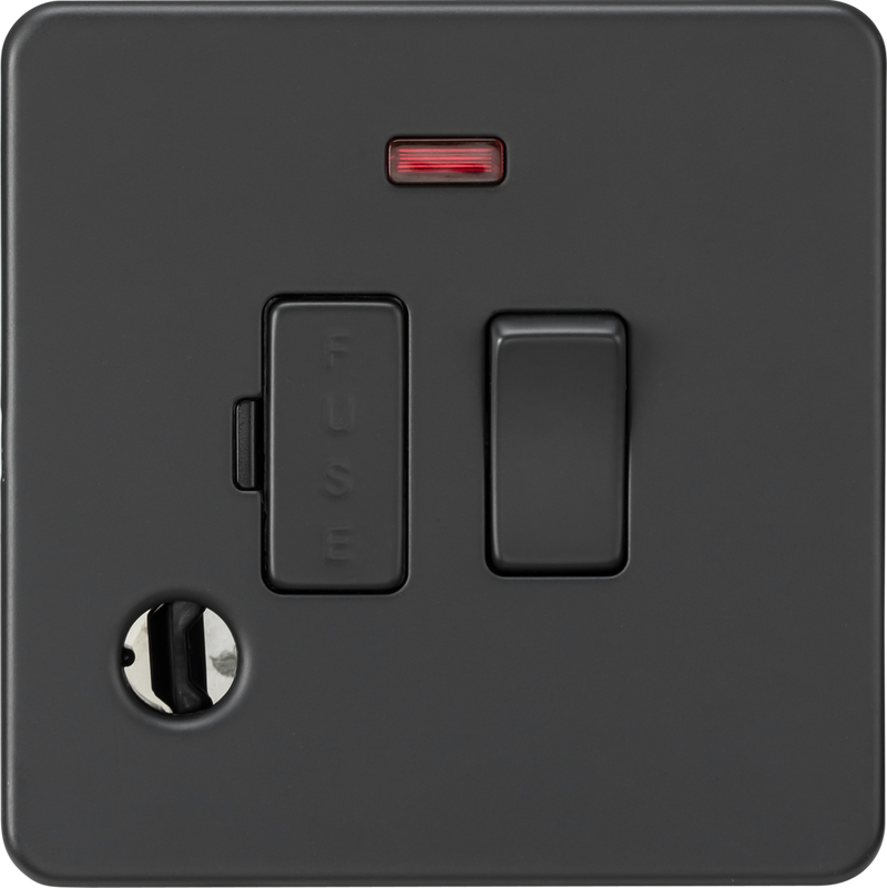 Knightsbridge MLA SF6300FAT 13A Switched Fused Spur with Neon and Flex Outlet - Anthracite