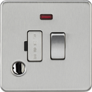 Knightsbridge MLA Screwless SF6300FBC 13A Switched Fused Spur with Neon and Flex Outlet - Brushed Chrome