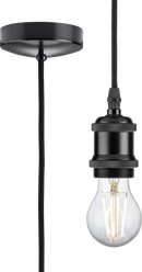 Knightsbridge MLA 8271LMB 1.8m E27 Vintage Pendant Set - Matt Black