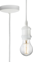 Knightsbridge MLA 8271LMW 1.8m E27 Vintage Pendant Set - Matt White