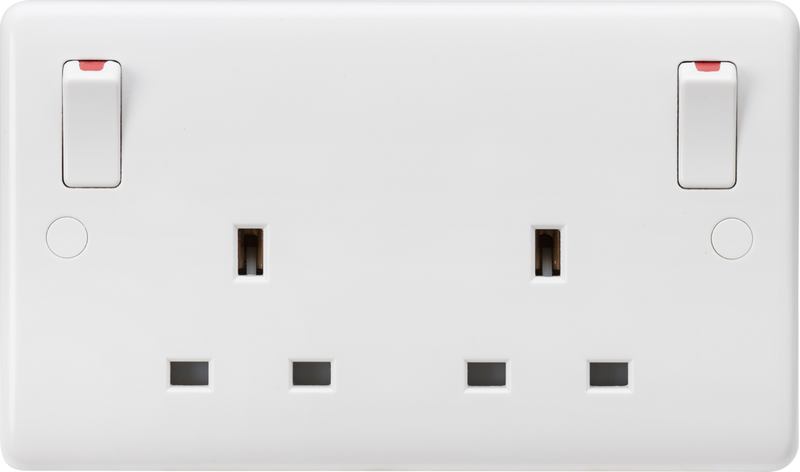 Knightsbridge MLA CU9001 13A 2G DP Switched Socket with twin earths and outboard rockers