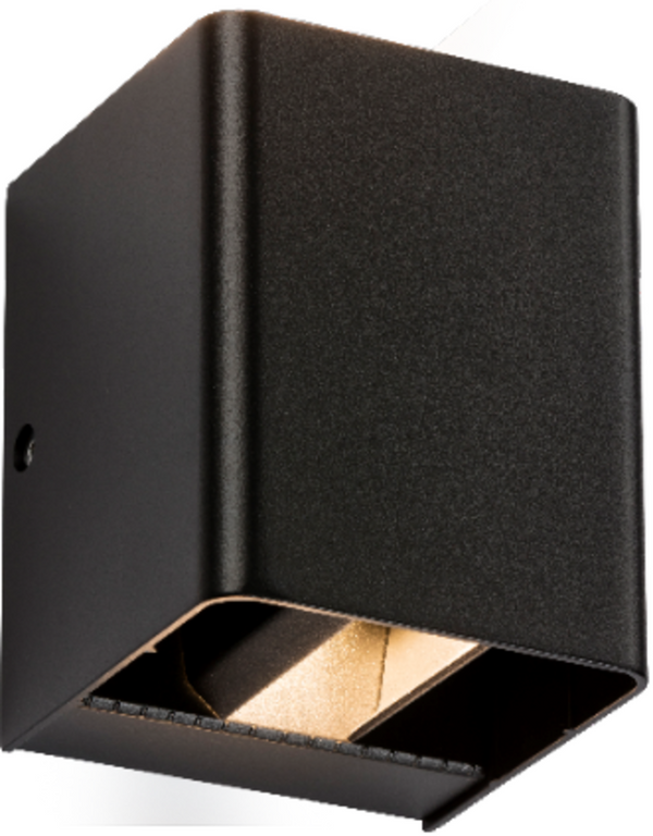 Knightsbridge MLA WAD12ABK 230V IP65 2 x 6W LED Adjustable Up and Down Wall Light Black - 3000K