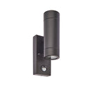 Saxby Palin PIR Wall Light, Black, 2LT, IP44, 7W (75433)