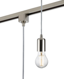 Knightsbridge MLA TRK8270BC 230V 1.8M E27 Contemporary Track Pendant - Brushed Chrome