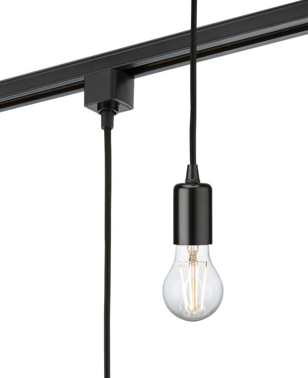 Knightsbridge MLA TRK8270BK 230V 1.8M E27 Contemporary Track Pendant - Black