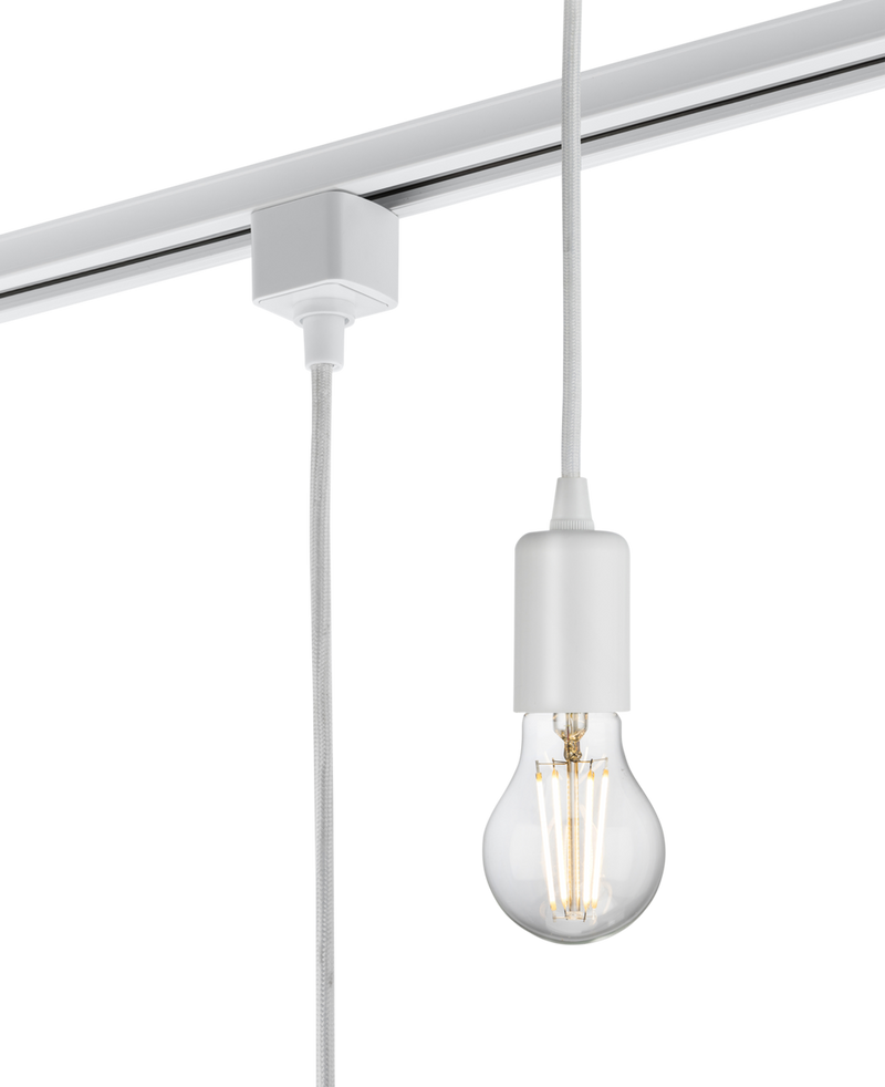 Knightsbridge MLA TRK8270W 230V 1.8M E27 Contemporary Track Pendant - White