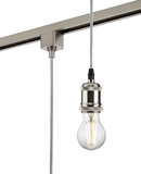 Knightsbridge MLA TRK8271BC 230V 1.8M E27 Vintage Track Pendant - Brushed Chrome