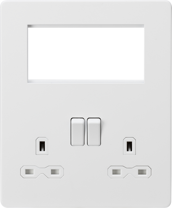 Knightsbridge MLA SFR194MW Screwless Small Multimedia Combination  Plate - Matt White