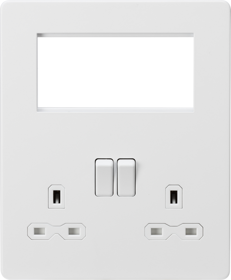 Knightsbridge MLA SFR194MW Screwless Small Multimedia Combination  Plate - Matt White