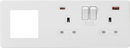 Knightsbridge MLA SFR992RMW Screwless 13A 2G DP Socket with USB Fastcharge + 2G Modular Combination Plate - Matt White