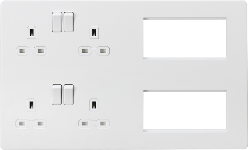 Knightsbridge MLA SFR298MW Screwless Combination Plate - Matt White