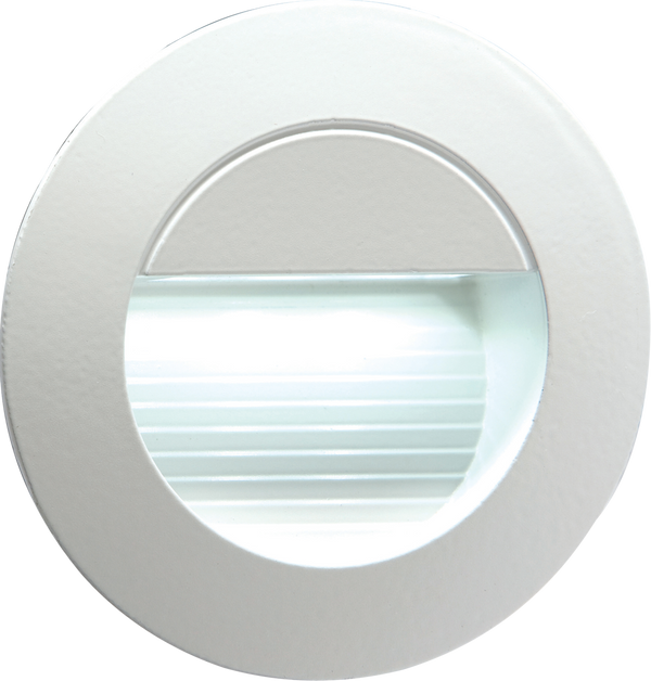 Knightsbridge MLA NH020W 230V IP54 Recessed Round Indoor/Outdoor LED Guide/Stair/Wall Light White LED