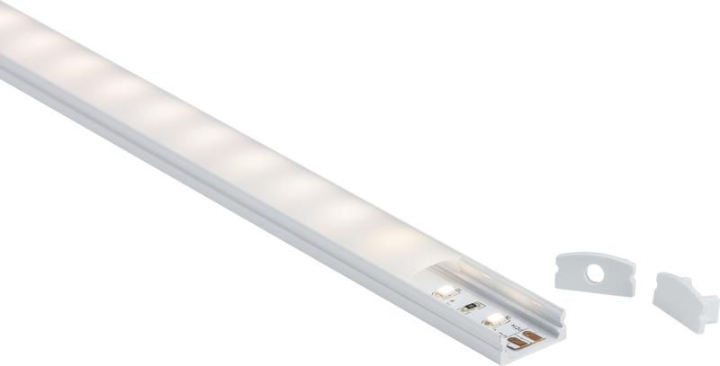 Knightsbridge MLA 1MSURW 1M Aluminium Profile - Surface Mount Flat in White