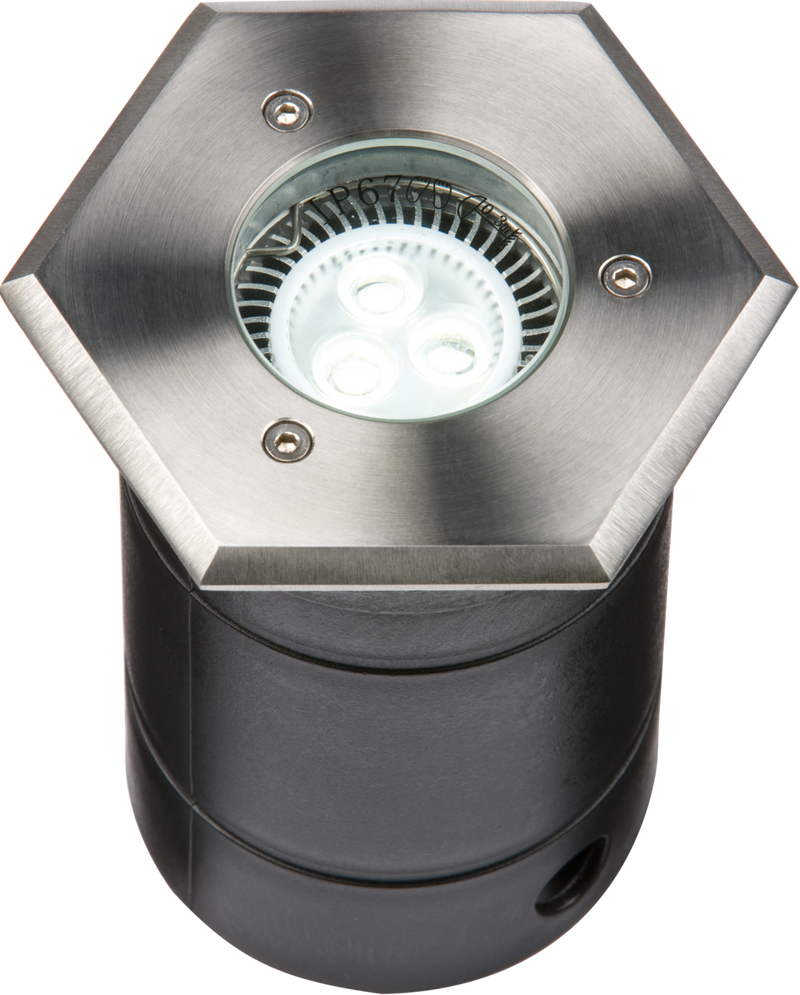 Knightsbridge MLA WHGULED 230V IP67 Hexagon Stainless Steel Walkover / Driveover Light