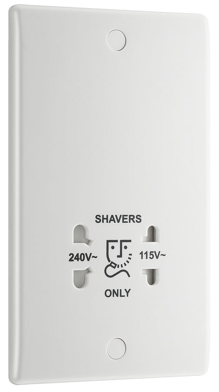 BG 820 White Nexus Moulded Dual Voltage Shaver Socket