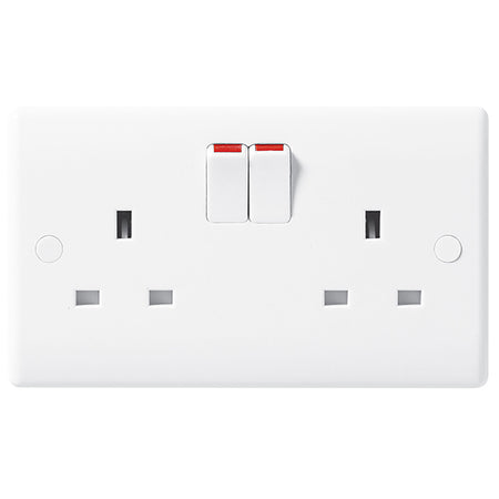 BG 822DP Nexus White Moulded Double Switched Socket, 13A Double Pole