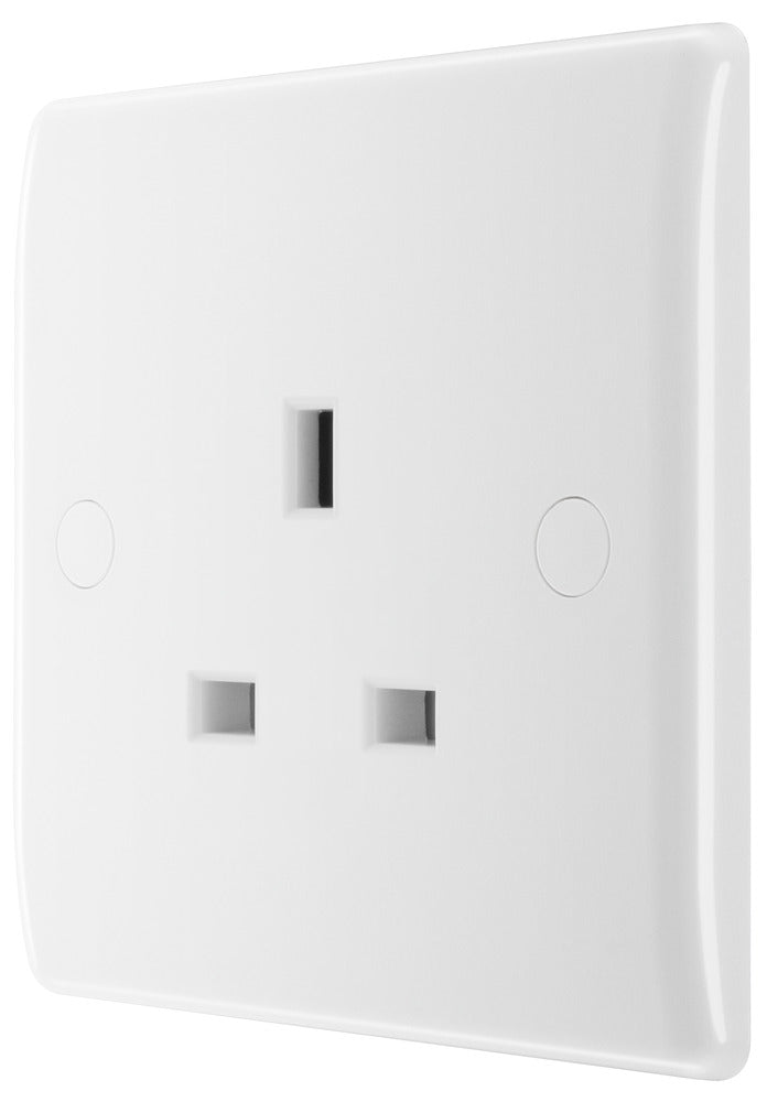 BG 823 White Nexus Moulded Single Unswitched 13A Power Socket