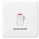 BG 832WH White Nexus Moulded Single Switch with Flex Outlet for Water Heater, 20A