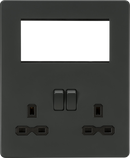 Knightsbridge MLA SFR194AT Screwless Small Multimedia Combination  Plate - Anthracite