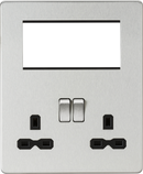 Knightsbridge MLA SFR194BC Screwless Small Multimedia Combination  Plate - Brushed Chrome