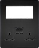 Knightsbridge MLA SFR194MBB Screwless Small Multimedia Combination  Plate - Matt Black