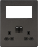 Knightsbridge MLA SFR194SB Screwless Small Multimedia Combination  Plate - Smoked Bronze