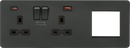 Knightsbridge MLA SFR992LAT Screwless 13A 2G DP Socket with USB Fastcharge + 2G Modular Combination Plate - Anthracite