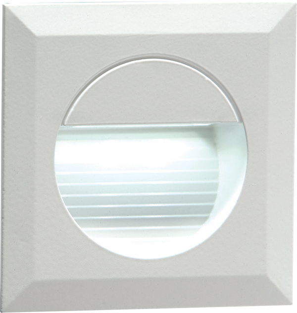 Knightsbridge MLA NH019W 230V IP54 Recessed Square Indoor/Outdoor LED Guide/Stair/Wall Light White LED