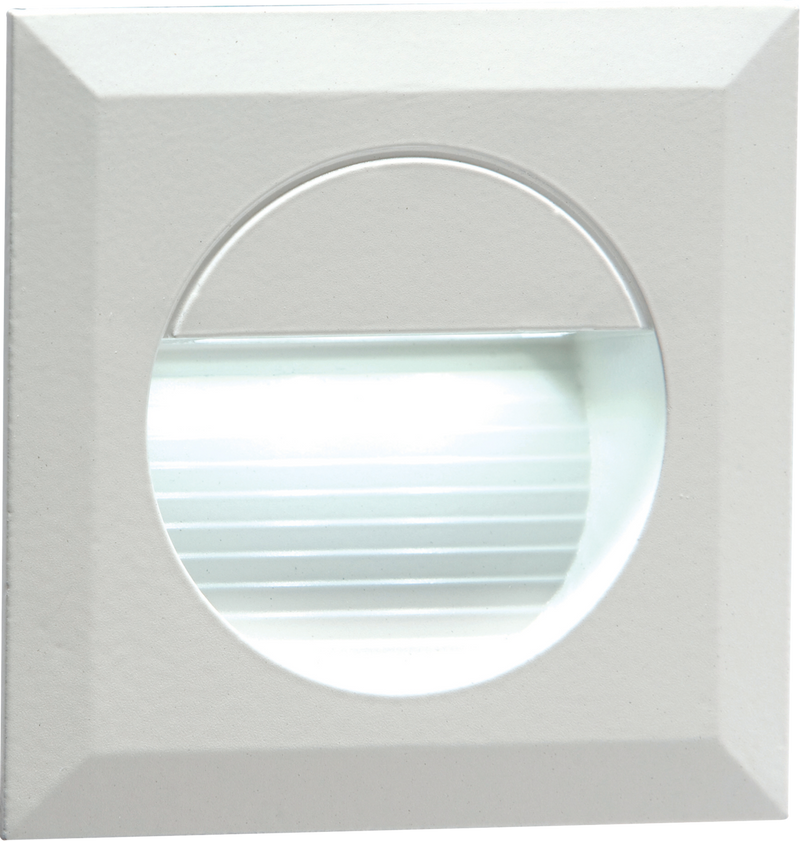 Knightsbridge MLA NH019W 230V IP54 Recessed Square Indoor/Outdoor LED Guide/Stair/Wall Light White LED