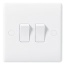 BG 842 White Nexus Moulded Double Switch, 10AX 2 Way