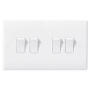 BG 844 White Nexus Moulded Quadruple Switch, 10AX 2 Way