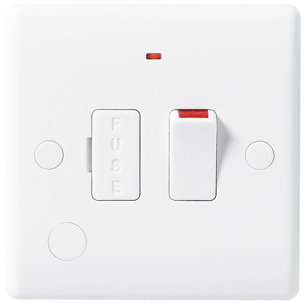 BG 853 White Nexus Moulded Swi. 13A, DP, Fused Connection Unit with Flex Outlet & Neon