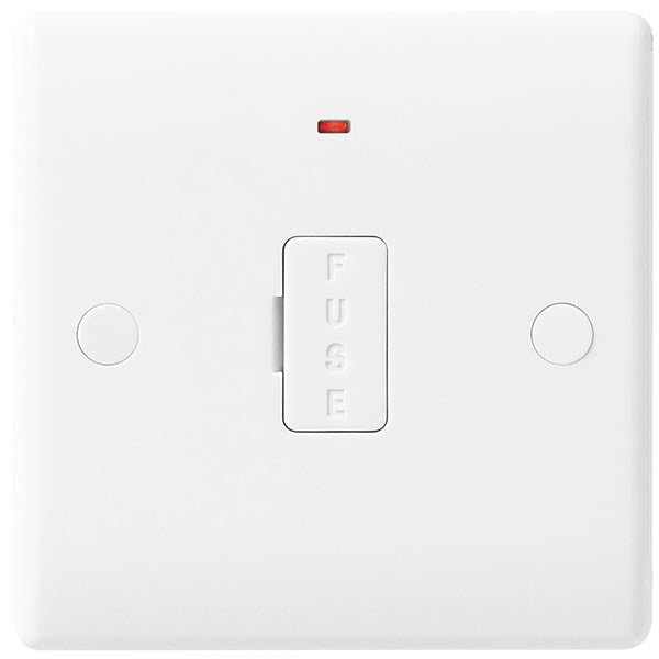 BG 856 White Nexus Moulded Unswitched 13A, Double Pole, Fused Connection Unit with Neon