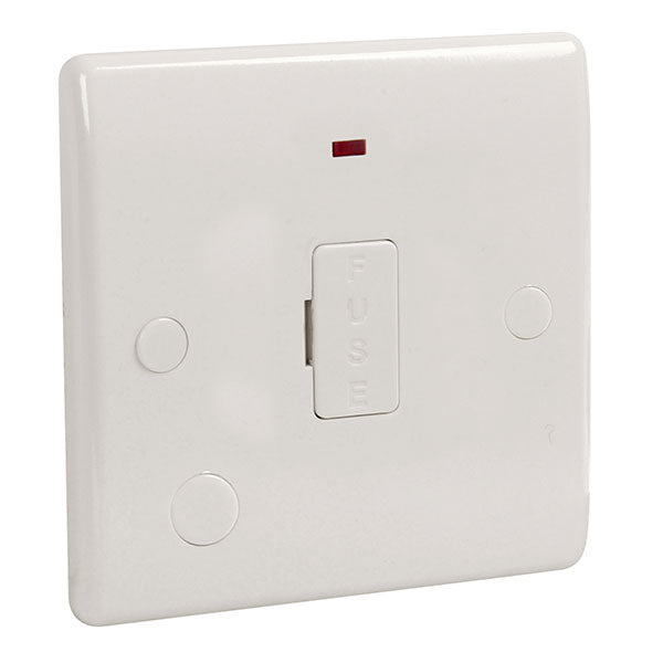 BG 857 White Nexus Moulded Unswi. 13A, DP, Fused Connection Unit with Flex Outlet & Neon