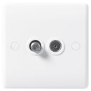 BG 865 Nexus White Moulded 2-Gang Satellite + Co-axial Socket