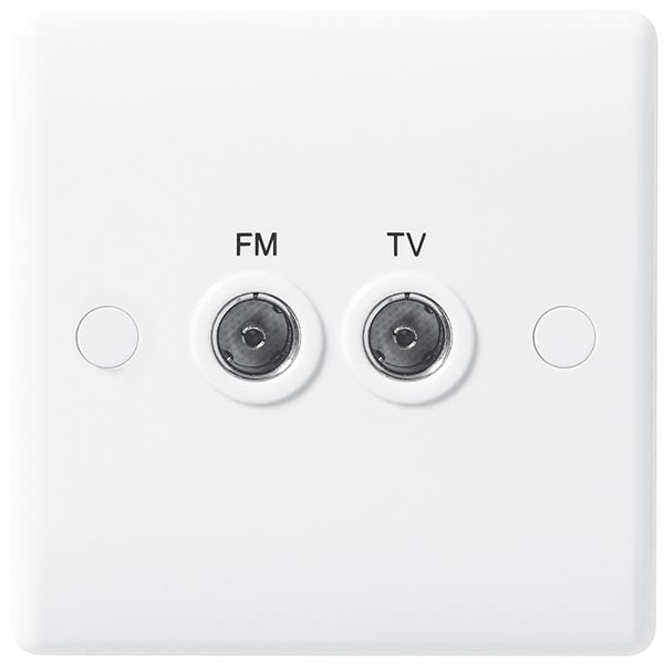 BG 866 Nexus White Moulded Diplex Socket (TV+FM)