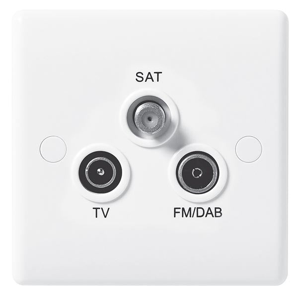 BG 867 Nexus White Moulded Triplex Socket (TV+FM+SAT)