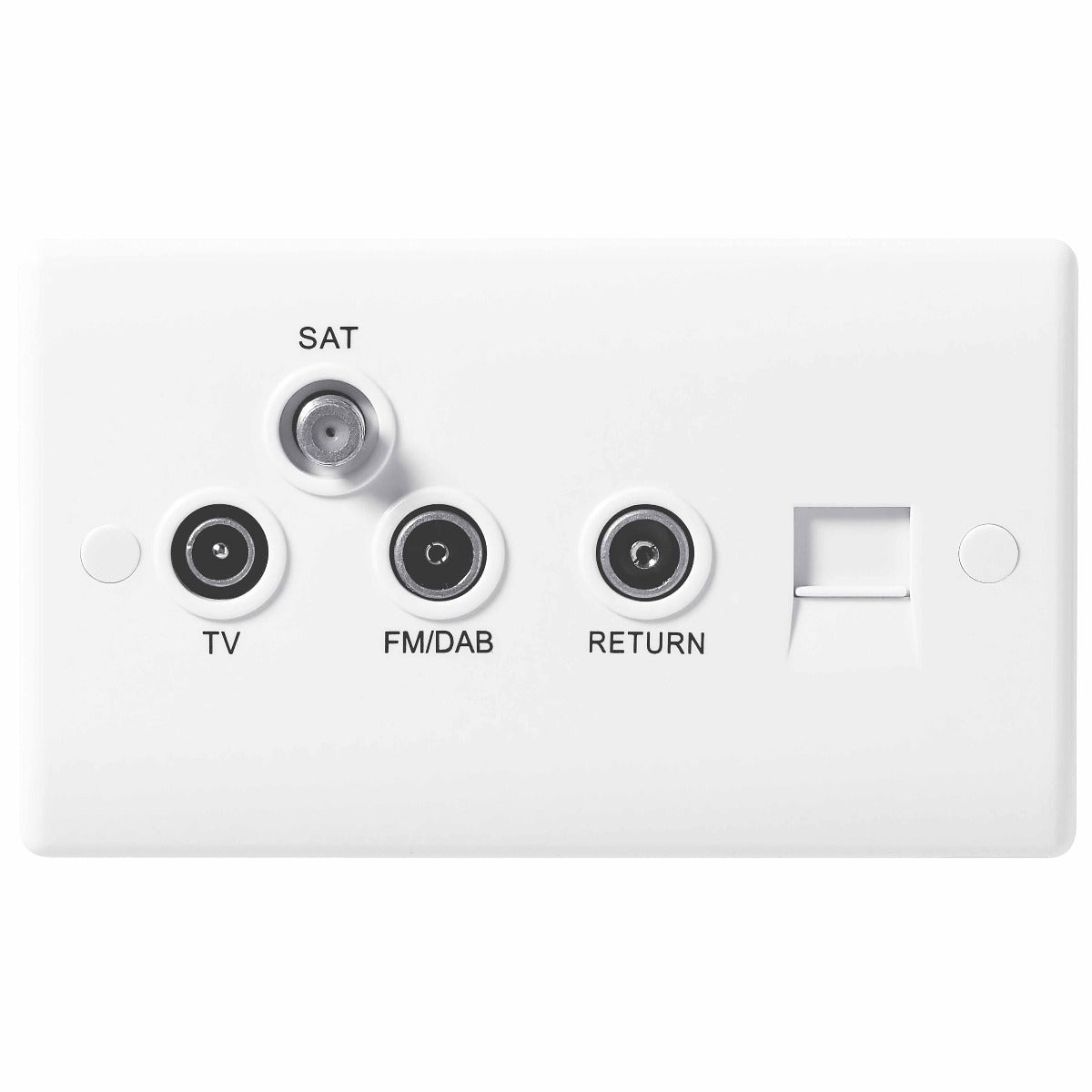 BG 868 Nexus White Moulded 3-Gang Triplex + BT Socket (TV+FM+SAT + Co-