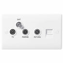 BG 868 Nexus White Moulded 3-Gang Triplex + BT Socket (TV+FM+SAT + Co-axial Return)