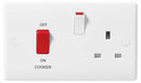 BG 871 White Nexus Moulded 45A Cooker Control Unit With Switched 13A Power Socket