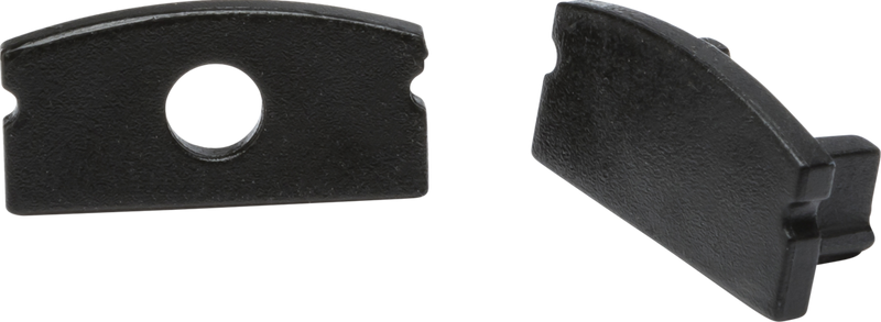 Knightsbridge MLA 1MSURBKCAP Aluminium Surface Mount Profile End Caps - Black