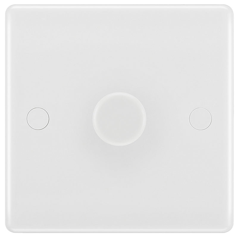 BG 881 Nexus White Moulded Intelligent 400W 1-Gang Dimmer Switch, 2-Way Push On-Off