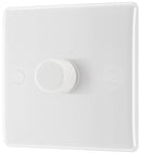 BG 881 Nexus White Moulded Intelligent 200W 1-Gang Dimmer Switch, 2-Way Push On-Off