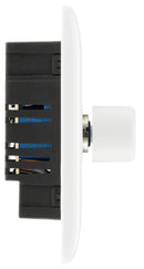 BG 881 Nexus White Moulded Intelligent 200W 1-Gang Dimmer Switch, 2-Way Push On-Off