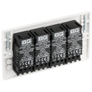 BG 884 Nexus White Moulded Intelligent 400W 4-Gang Dimmer Switch, 2-Way Push On-Off
